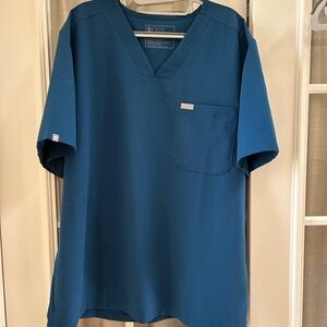Men’s/Unisex XXL Dark Teal Scrubs Top EUC